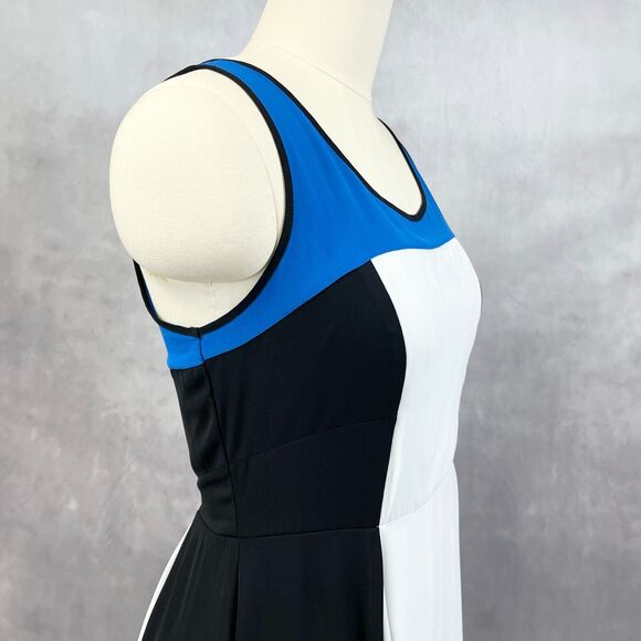 Express Womens Dress Size 8 Colorblock Summer Geometric Tank Skater Tennis Retro - Picture 3 of 10